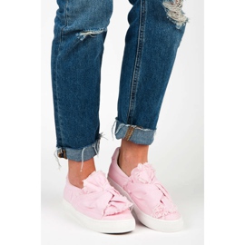 Zapatillas slip-on con lazo rosa 2