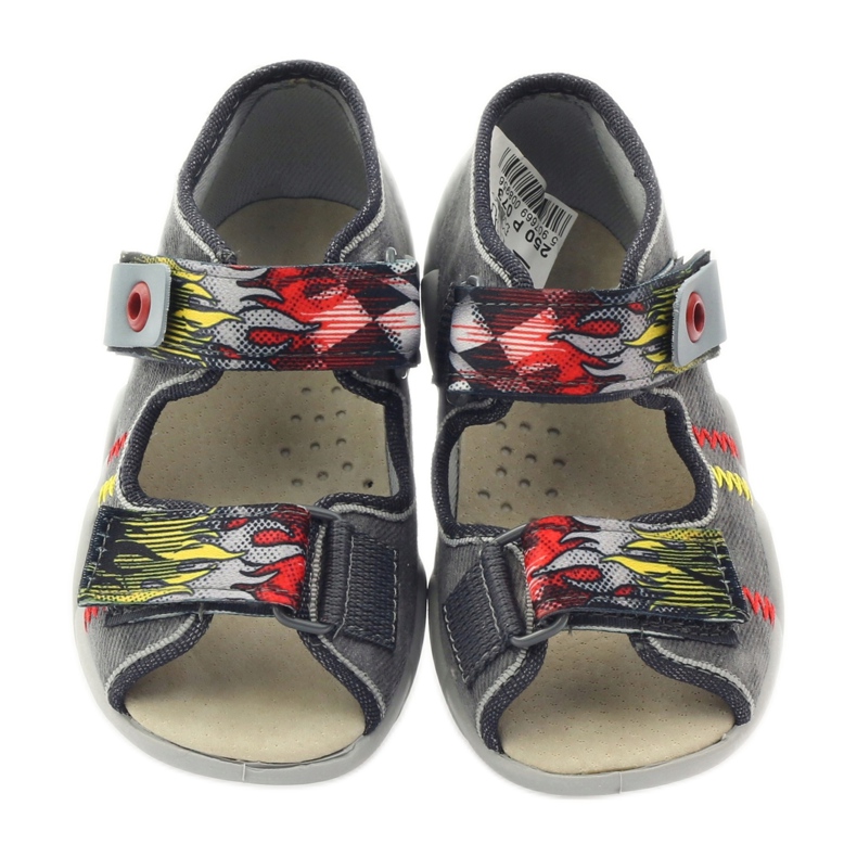 Sandalias de zapatillas para niños Befado Inserto de cuero 350p073 para velcro gris 4