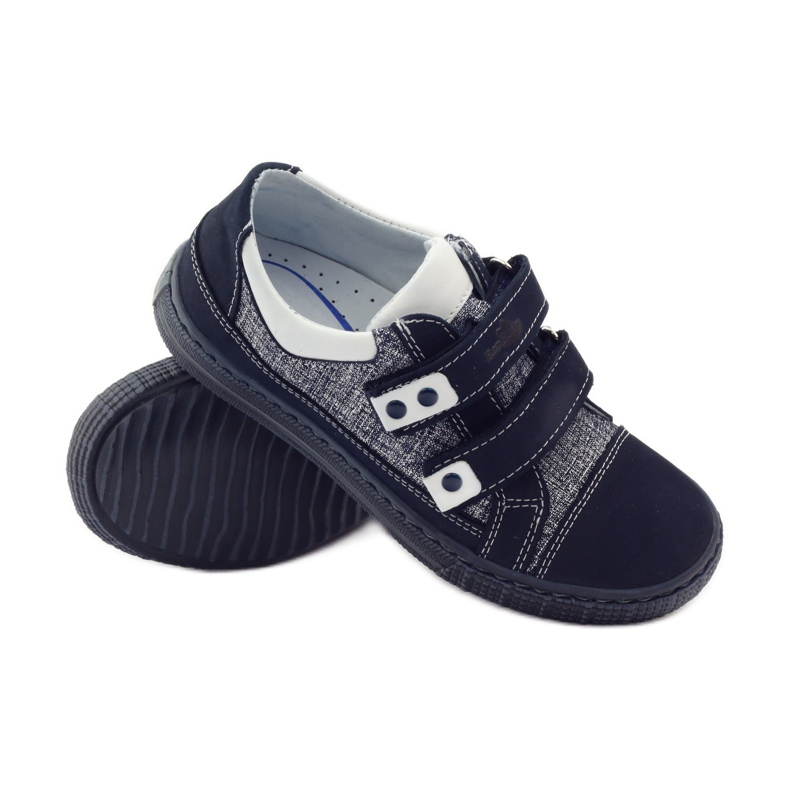 Zapatos velcro Ren But 4299 azul marino blanco 3