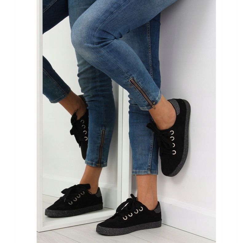 Deportivas negras de mujer AK03P Negro gris 1