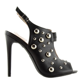 Negro Sandalias con tachuelas negro 708-11 Negro 7