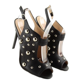 Negro Sandalias con tachuelas negro 708-11 Negro 3