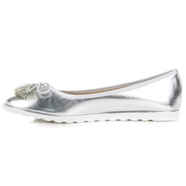 Bestelle Bailarinas plateadas con flecos gris 3