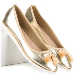 Bestelle Bailarinas doradas con flecos dorado 4