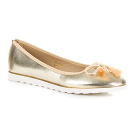 Bestelle Bailarinas doradas con flecos dorado 2