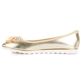 Bestelle Bailarinas doradas con flecos dorado 3