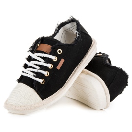 Seastar Alpargatas con cordones negro 5