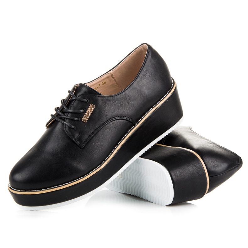 Vices Zapatos cuña atados vicios negro 2 Vices Zapatos cuña atados vicios negro 2