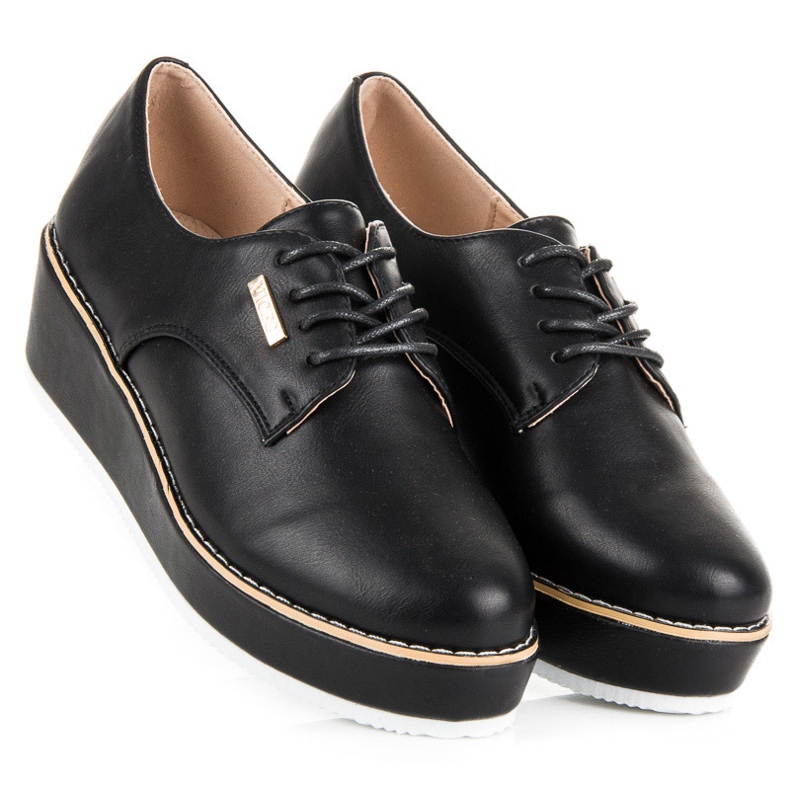 Vices Zapatos cuña atados vicios negro 1