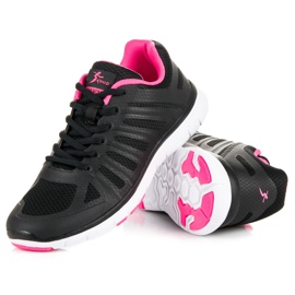 Zapatillas negras con cordones negro rosado 3