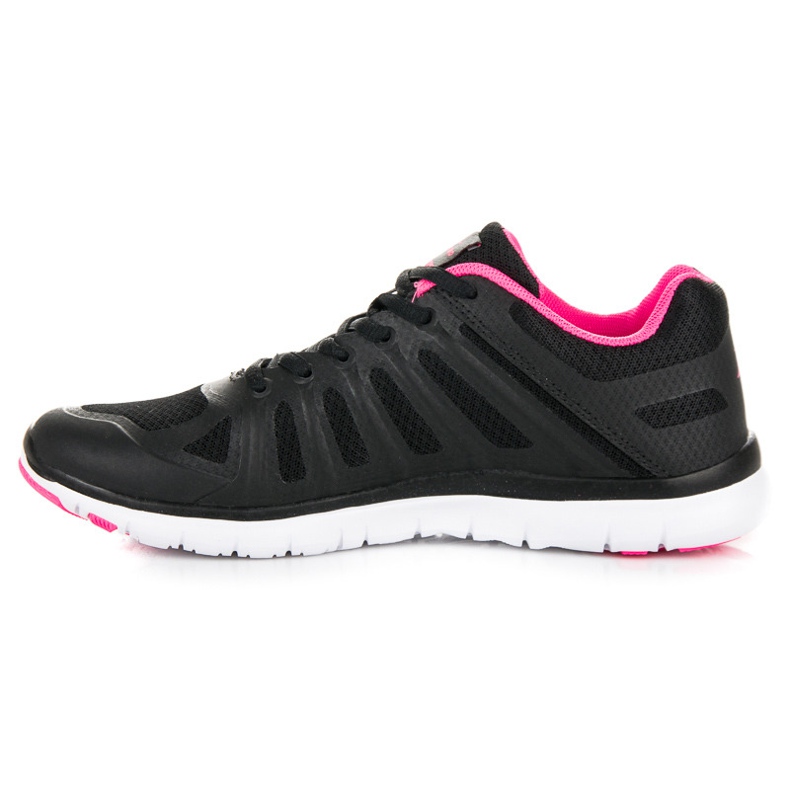 Zapatillas negras con cordones negro rosa 1