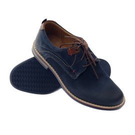 Zapatos casual Riko 842 azul marino marrón 3