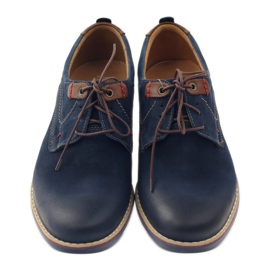 Zapatos casual Riko 842 azul marino marrón 4