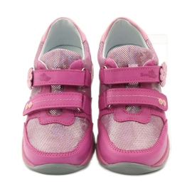 Zapatos de niña con flor Ren But 3265 rosa gris 4