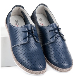 Zapatos calados para la encuadernación VINCEZA azul 4