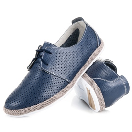 Zapatos calados para la encuadernación VINCEZA azul 3
