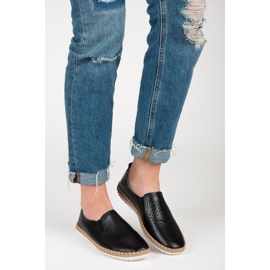 Alpargatas VINCEZA de piel negro 5
