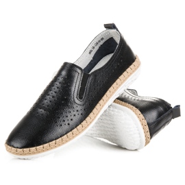 Alpargatas VINCEZA de piel negro 2