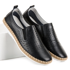 Alpargatas VINCEZA de piel negro 1