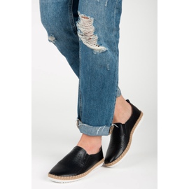 Alpargatas VINCEZA de piel negro 6