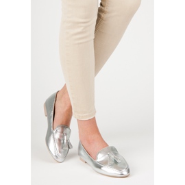 Vices vicios de mocasines de plata gris 5