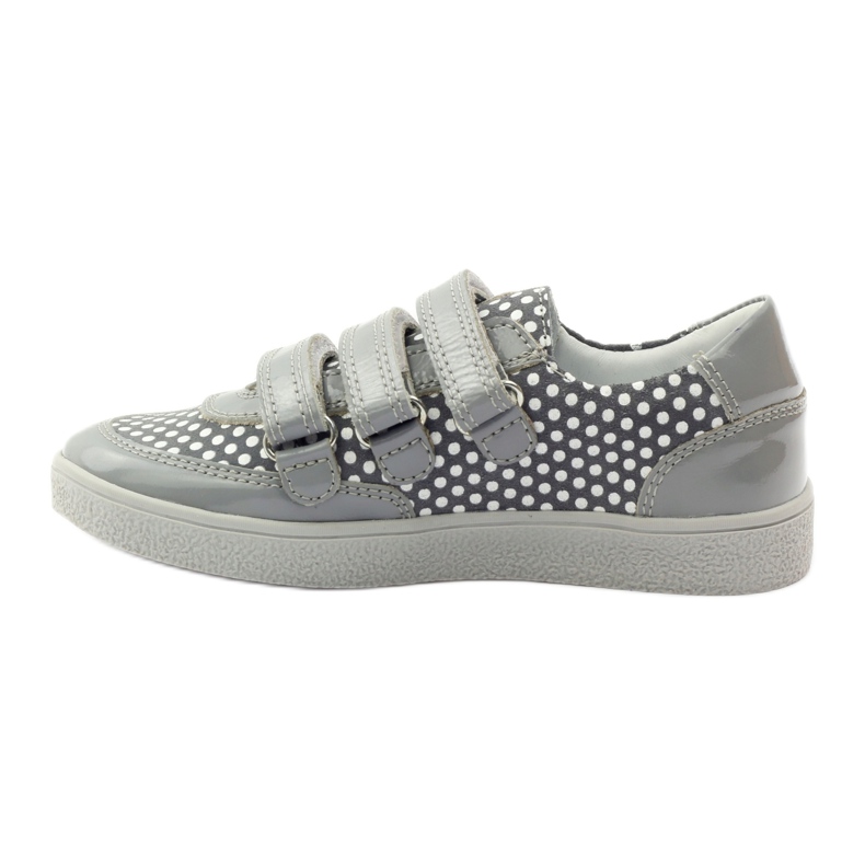Bartek Zapato Velcro Gris Con Lunares 35651 rosa blanco 2