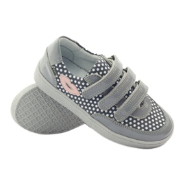 Bartek Zapato Velcro Gris Con Lunares 35651 rosa blanco 3