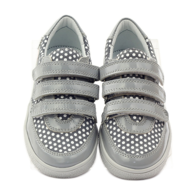 Bartek Zapato Velcro Gris Con Lunares 35651 rosa blanco 4