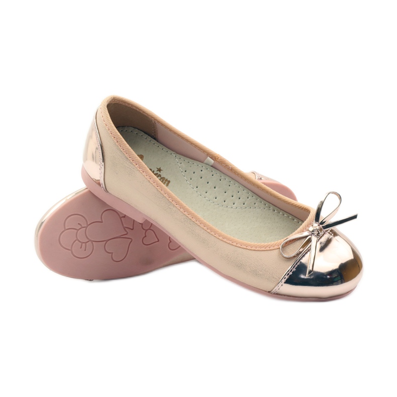 American Club Salón bailarinas con lazo americano rosado amarillo blanco 3