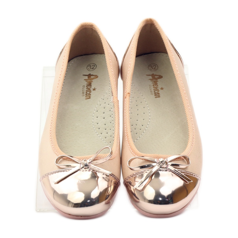 American Club Salón bailarinas con lazo americano rosado amarillo blanco 4