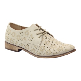 Sergio Leone Zapatos de mujer con flores elegantes beige 1