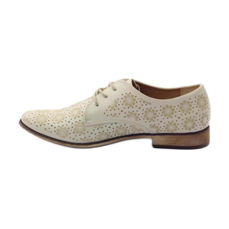 Sergio Leone Zapatos de mujer con flores elegantes beige 2