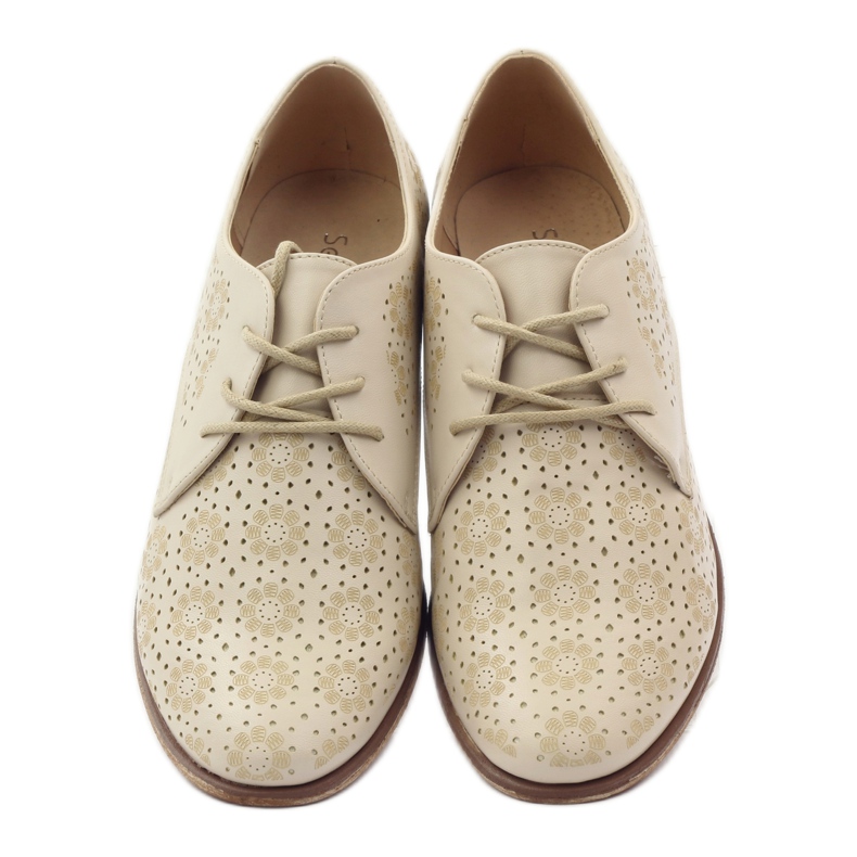 Sergio Leone Zapatos de mujer con flores elegantes beige 4