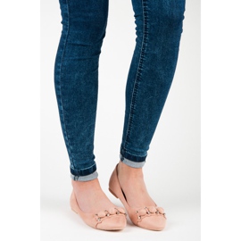 Seastar bailarinas de ante con cuello de pico rosa 1