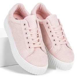 Seastar Zapatillas de gamuza en la plataforma rosado 5
