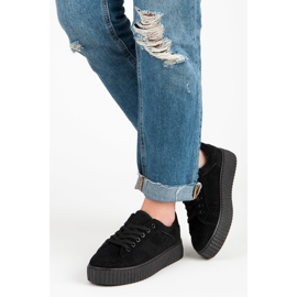 Seastar Zapatillas de gamuza en la plataforma negro 2