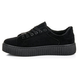 Seastar Zapatillas de gamuza en la plataforma negro 3