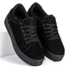 Seastar Zapatillas de gamuza en la plataforma negro 5