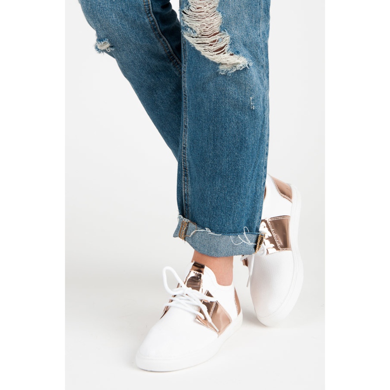 Zapatillas deportivas de mujer blanco rosado 2