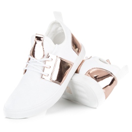 Zapatillas deportivas de mujer blanco rosado 4