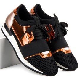 Zapatos deportivos de moda negro amarillo 1