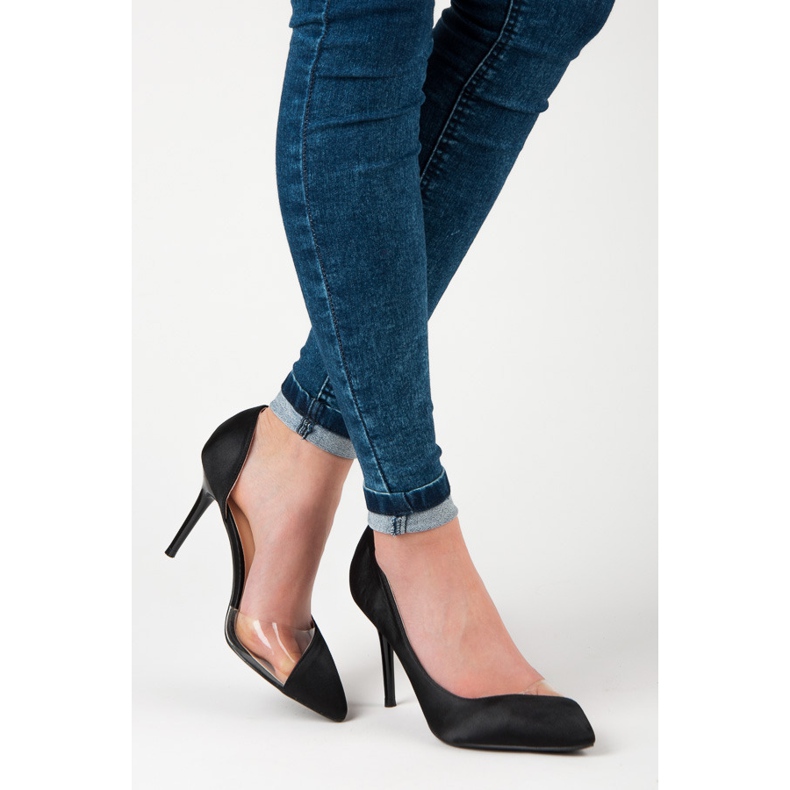 Pasadores transparentes satinados negro 2 Pasadores transparentes satinados negro 2