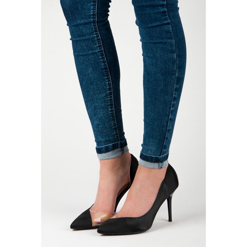 Pasadores transparentes satinados negro 1