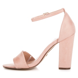 Seastar Sandalias de gamuza en un post rosado 5
