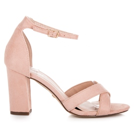 Seastar Sandalias tacón rosa claro rosado 3