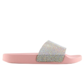 Zapatillas de casa de goma con circonita rosa S20 rosa rosado 4