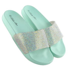 Zapatillas casa de goma con circonita S20 LT.VERDE azul 2