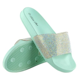 Zapatillas casa de goma con circonita S20 LT.VERDE azul 3