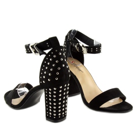 Sandalias negras negras con tacones altos negro 5