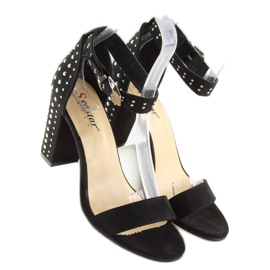 Sandalias negras negras con tacones altos negro 2